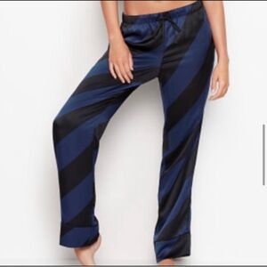 Victoria’s Secret blue black thick stripe candy cane medium pj pants